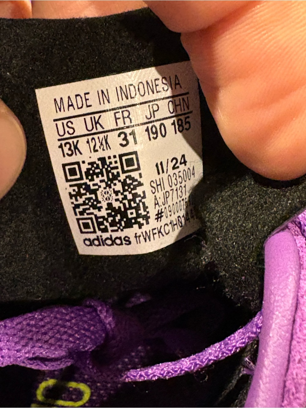 Adidas Gazelle CF EL I Active Purple Solar Yellow Shoes JP7136 Kid Toddler Sz 13 - Picture 10 of 11